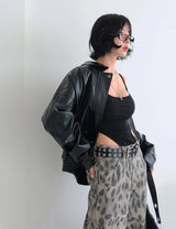 leopard leopard wide long pants