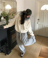 Dion brushed wide jogger pants