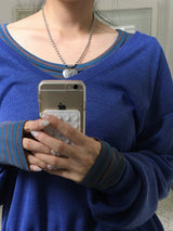 Vintage heart ball chain necklace (2c)