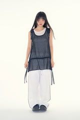 Dot sheer layered dress