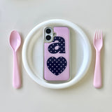 NAVY DOTTY LOVE PINK Silver Epoxy Case