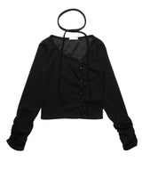  SIDE BUTTON STRAP CARDIGAN