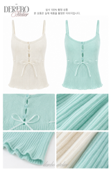 ブラン ハルター レイヤード ニット スリーブレス トップ (BRA SET)