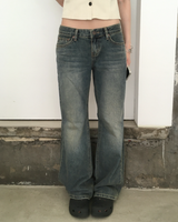 Lowrise tan straight denim pants