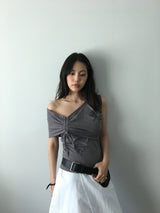ワンショルダーオフTシャツ (3color)