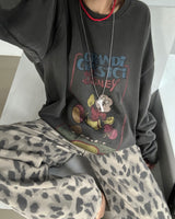 leopard leopard wide long pants