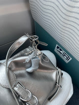 Silver Boots Pendant Rose Keyring Bag Charm