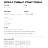 Grandma's Apron String Bag White Pink
