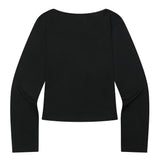 SAHARA LEOPARD CROSS U-NECK SMALL LOGO LONG SLEEVE T (2Color)