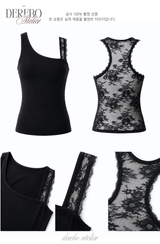 Back-Point Racer Asymmetrical Sleeveless Top
