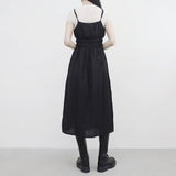 Tasty Shirring String Long Dress