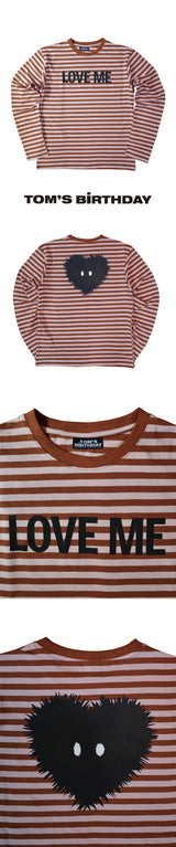 LOVE ME Stripe Long T-shirt Grey