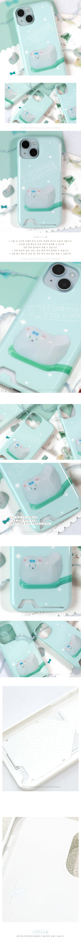 ✧ グロッシーカードスマホケース ✧ パピートゥースブラシ
