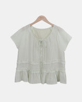 Qring Frill Short-Sleeve Blouse
