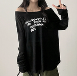 Alling lettering shoulder long sleeve tee