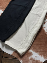 2color) Tweed side denim PT