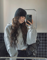 [U-BASIC] Tom Brushed Two Way Crop Hood Zip-Up