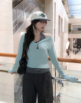 Pint Crop V-Neck Slim Long Sleeve
