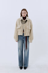 SHEARLING POCKET COAT_BEIGE