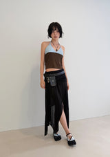 COLOR BLOCK HALTER TOP