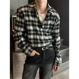 [Unisex]モダンチェックオーバーフィットシャツ(4color)