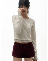  LAYERED BUTTON T (IVORY)