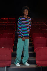STRIPE MOHAIR KNIT / NAVY