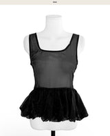 [ fluffy ☁️ ] pringle pumpkin 30% chiffon sleeveless bl