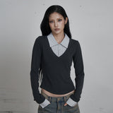 C HOOK OPEN SHIRT LAYERED TOP_WHITE