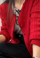FOB Cable Knit Round Cardigan