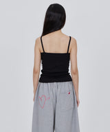 CONY CALL OUT BABY RIB TANK TOP / BLACK