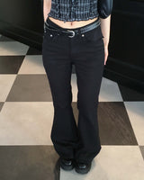 Back stud boots cut pants