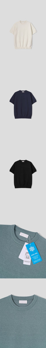 [S/S] ブークレラウンドネックハーフニット(6color)