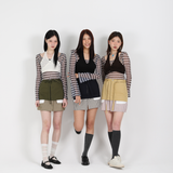 ストライプカラースカート (ベージュ)