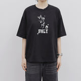 ホーリーフラワー バタフライ オーバーフィット 半袖Tシャツ_BLACK
