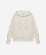 Distressed Leather Zip Hoodie
