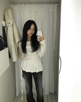 Shirring off knit