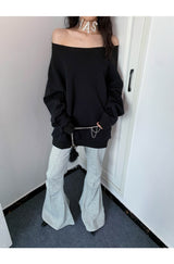 Off-loose shoulder sweatshirt