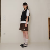 Black Tweed Button Vest