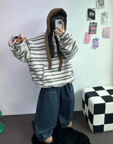 MINK🐻🧸RIVET STRING LONG WIDE PANTS 💙🖤2COLOR