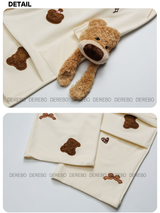 Bear Patch Banding Shirring Casual Pants