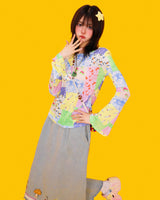 マッシュルームデニムロングスカート(2color)