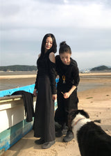 サイドカットミディスカート