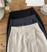 Chad Button Wrap Long Skirt