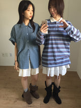 Overfit Nerd Check Shirt (2color)