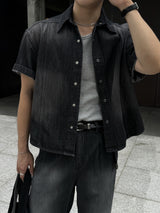 Pinter クロップドデニムシャツ