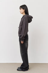 (W) Button Zip Hoodie