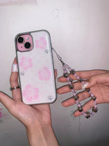 [ALOHA SET] Aloha gal phone case - silver epoxy + pink soda strap - star