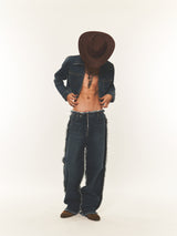 クロップデニムジャケット (FOR UNISEX)