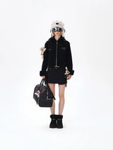 13DE MARZO Bear Plush Snow Boots Black
